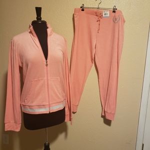 Juicy Couture Tracksuit Velour‎ Size XL Set Pink